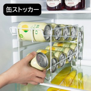 缶ストッカー ドリンクストッカー 缶ビールストッカー 缶ジュース 350ml缶 収納ラック ディスペンサー 2段 ホームキッチン