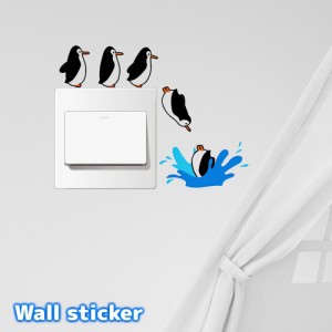 ウォールステッカー スイッチステッカー ウォールシール 壁ステッカー 壁紙シール シール式 ペンギン ぺんぎん 可愛い おしゃれ