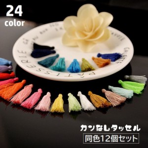 タッセル 12個セット カンなし ハンドメイド 手作り アクセサリーパーツ 手芸 材料 DIY フリンジ 房飾り 装飾 クラフト