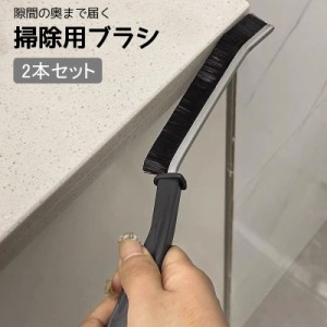 掃除用ブラシ 柄付き 2本セット 隙間 ブラシ  サッシブラシ おそうじ スキマブラシ すきま 浴室 キッチン シンク ガスコン