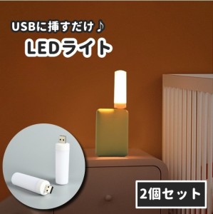 LEDライト 2個セット テーブルランプ ナイトライト スティックライト USB給電式 小型 PCアクセサリー 携帯 間接照明 