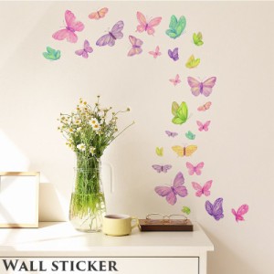 ウォールステッカー 壁ステッカー 壁紙シール シール式 蝶々 おしゃれ かわいい リビング 鏡 窓 貼り付け簡単 模様替え 飾り