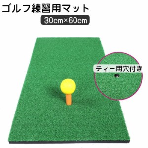 ゴルフマット ショットマット 30×60cm ゴルフ練習 トレーニング用品 穴付き スイング ドライバー アイアン パター 自宅