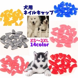 犬用ネイルキャップ ソフトネイルキャップ 20個入り 爪カバー ネイルカバー イヌ 犬 ペット用品 ネイルケア 怪我防止 爪割れ