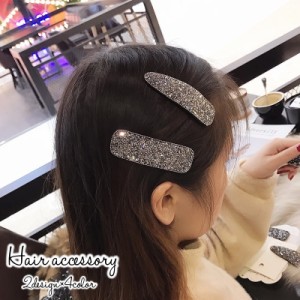 パッチン留め ヘアピン レディース 女性 ヘアアクセサリー 髪留め 髪飾り スクエア ドロップ型 ビーズ キラキラ 可愛い おし