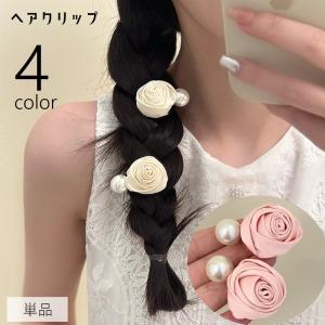 白薔薇のくちばしクリップ（13cm） （プレミアムヘアクリップ】23K-16 