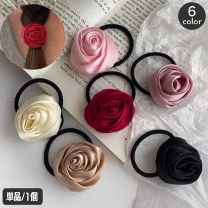 じゃらじゃら ヘアゴム ローズクォーツ バラの香水瓶仕立て♡ マーブル