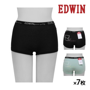 送料無料 同色7枚セット EDWIN エドウィン 1分丈 ショーツ パンツ 下着 アズ | パンティ ボクサーパンツ パンティー ボクサー レディース