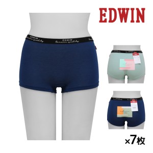 送料無料 同色7枚セット EDWIN エドウィン 1分丈 ショーツ パンツ 下着 アズ | パンティ ボクサーパンツ パンティー ボクサー レディース