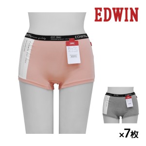 送料無料 同色7枚セット EDWIN エドウィン 1分丈 ショーツ パンツ 下着 アズ | パンティ ボクサーパンツ パンティー ボクサー レディース