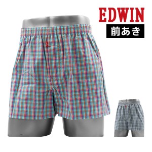 EDWIN エドウィン トランクス 前あき アズ as | メンズ 紳士 男性 下着 インナー パンツ 前開き トランクスパンツ 柄パン とらんくす ブ