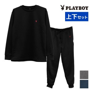 PLAYBOY プレイボーイ ミニ裏起毛 長袖&ロングパンツ 上下セット ラウンジウェア アツギ ATSUGI レナウンインクス | 上下 スウェット パ