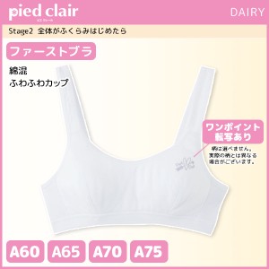 ジュニアレディース pied clair ピエクレール Stage2 全体がふくらみはじめたら ファーストブラ ハーフトップ カップ付き グンゼ GUNZE 