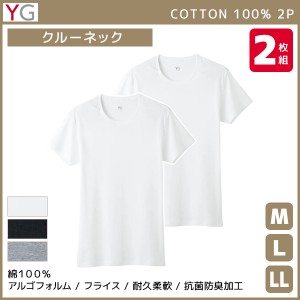 YG ワイジー クルーネックTシャツ 半袖丸首 2枚組 グンゼ GUNZE | メンズ 紳士 男性 肌着 男性肌着 インナー インナーシャツ クルーネッ