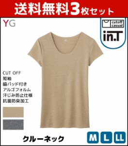 送料無料3枚セット YG ワイジー Tシャツ専用インナー CUT OFF クルーネックTシャツ 半袖丸首 グンゼ GUNZE | メンズ 紳士 男性 肌着 Tシ