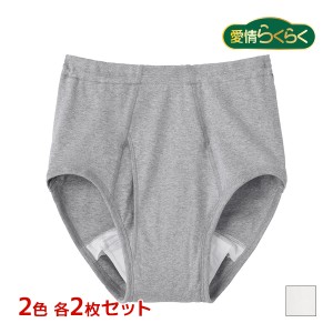 2色2枚ずつ 送料無料4枚セット 愛情らくらく 着替えらくらく肌着 天引きブリーフ 前あき 綿100% 介護肌着 グンゼ GUNZE | ブリーフ パン