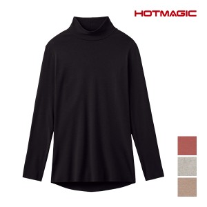 HOTMAGIC ホットマジック 綿のチカラ ハイネック 8分袖インナー グンゼ GUNZE | タートルネック 長袖 tシャツ カットソー 冷え対策 温活 