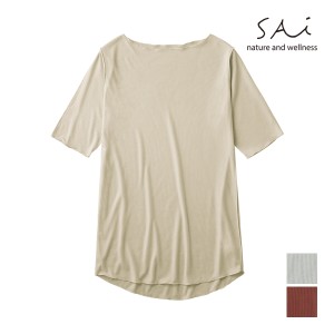 SAi サイ SHEER RIB ハーフスリーブ トップス グンゼ GUNZE| tシャツ シアー シアートップス 透け レイヤード インナー 重ね着 レイヤー