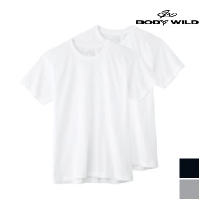 BODYWILD ボディワイルド クルーネックTシャツ 半袖丸首 2枚組 グンゼ GUNZE | メンズ 男性 紳士 肌着 下着 メンズシャツ シャツ Tシャツ