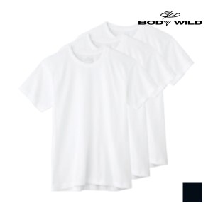 BODYWILD ボディワイルド クルーネックTシャツ 半袖丸首 3枚組 グンゼ GUNZE | メンズ 男性 紳士 肌着 下着 メンズシャツ シャツ Tシャツ