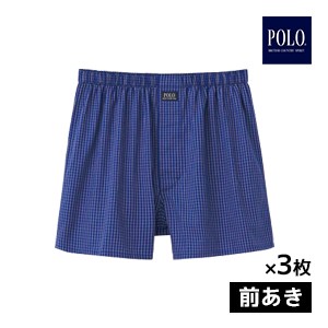 送料無料 同色3枚セット POLO ポロ トランクス 前あき グンゼ GUNZE | メンズ 紳士 男性 インナー パンツ 前開き トランクスパンツ ブラ