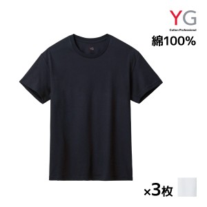 送料無料 同色3枚セット YG ワイジー NEXTRA+ DRYDEO クルーネックTシャツ 天竺 綿100% インナー グンゼ GUNZE | メンズ 男性 紳士 tシャ