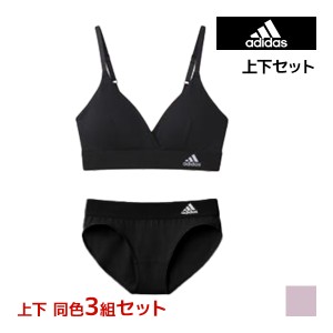 送料無料 上下同色3組セット adidas アディダス ブラレット&ショーツ スポブラ パンツ グンゼ GUNZE | ブラショーツ セット ブラジャー 