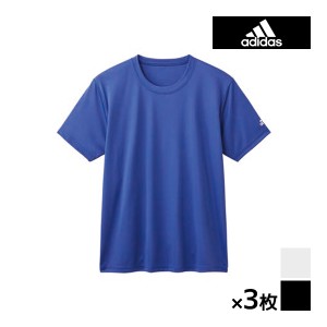 送料無料 同色3枚セット adidas アディダス Tシャツ トップス グンゼ GUNZE | メンズ 男性 半袖 シャツ 半袖シャツ クルーネック スポー