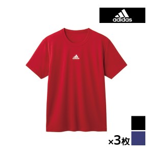 送料無料 同色3枚セット adidas アディダス Tシャツ トップス グンゼ GUNZE | メンズ 男性 半袖 シャツ 半袖シャツ クルーネック スポー