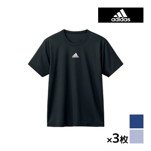 送料無料 同色3枚セット adidas アディダス Tシャツ インナー グンゼ GUNZE | メンズ 男性 紳士 半袖 肌着 シャツ メンズシャツ クルーネ