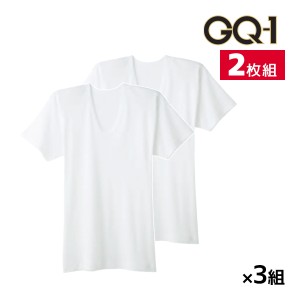 送料無料 同色3組セット 計6枚 GQ-1 消臭フライス 半袖U首 インナー Tシャツ 2枚組 グンゼ GUNZE | メンズ 男性 紳士 uネック u首 半袖 