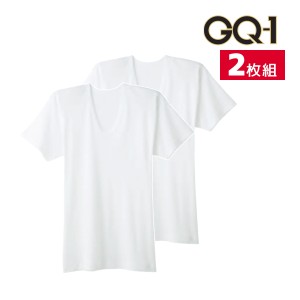 GQ-1 消臭フライス 半袖U首 インナー Tシャツ 2枚組 グンゼ GUNZE | メンズ 男性 紳士 uネック u首 半袖 肌着 下着 インナーシャツ メン