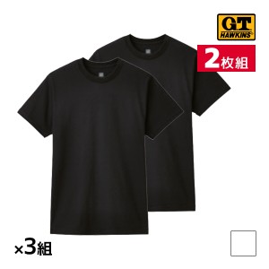 送料無料 同色3組セット 計6枚 G.T.HAWKINS ホーキンス Tシャツ 半袖丸首 綿100% 2枚組 グンゼ GUNZE | メンズ 男性 紳士 肌着 下着 半袖