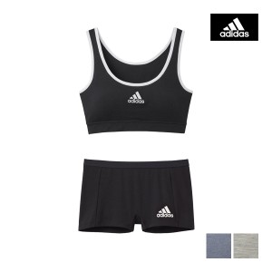 adidas アディダス ハーフトップ&ショーツ 上下セット スポブラ パンツ グンゼ GUNZE | ブラショーツ 上下 セット スポーツ下着 ジム ス