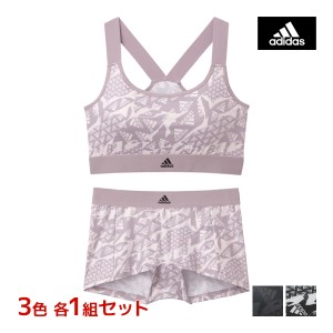 色違い 送料無料 上下3色セット adidas アディダス ハーフトップ&ショーツ 上下セット スポブラ パンツ グンゼ GUNZE | ブラショーツ 上