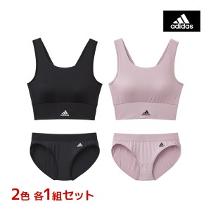 色違い 送料無料 上下2色セット adidas アディダス クロップトップ&ショーツ 上下セット スポブラ パンツ グンゼ GUNZE | ブラショーツ 