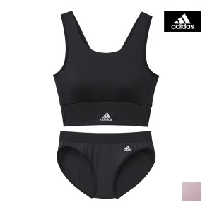 adidas アディダス クロップトップ&ショーツ 上下セット スポブラ パンツ グンゼ GUNZE | ブラショーツ 上下 セット スポーツ下着 セット