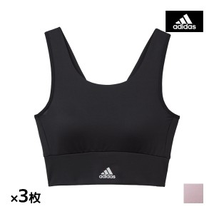 送料無料 同色3枚セット adidas アディダス クロップトップ スポーツブラジャー スポブラ グンゼ GUNZE | ハーフトップ ハーフトップブラ