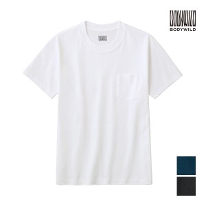 BODYWILD ボディワイルド クルーネックTシャツ ポケット付き 綿100％ 半袖丸首 グンゼ GUNZE | tシャツ カットソー メンズ 男性 半袖 ク