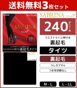 送料無料3枚セット SABRINA サブリナ ウォームプラス 240デニール 裏起毛タイツ 防寒 温感 裏起毛 グンゼ GUNZE まとめ買い | グンゼ レ