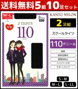 送料無料5組セット 計10足 J TIGHTS スクールタイツ 110デニール 2足組 タイツ 関東ナイロン | スクール 学校 通学 黒 黒タイツ レディー