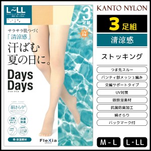 Days Days 汗ばむ夏の日に。 3足組 ストッキング 夏 パンスト 関東ナイロン | 女性 婦人 レディース レディス パンティストッキング パン