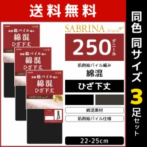 送料無料 同色3足セット SABRINA サブリナ ウォームプラス 250デニール ひざ下丈 タイツ ソックス 綿混 グンゼ GUNZE | 靴下 くつ下 ショ