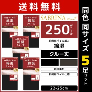 送料無料 同色5足セット SABRINA サブリナ ウォームプラス 250デニール クルー丈 タイツ ソックス 綿混 グンゼ GUNZE | 靴下 くつ下 ショ