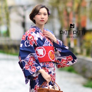 【Prices down】PATTi PATTi  浴衣セット「鉄紺色 蔦と花」大人 ブランド浴衣セット 小物が選べる浴衣セット P1504 [送料無料]ss2306ykl2