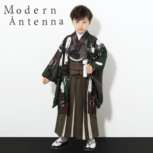 七五三 着物 男の子 5歳 ブランド 羽織袴セット Modern Antenna モダンアンテナ 「タイガー＆ドラゴン 緑」 フルセット 5歳向け 5才 五歳