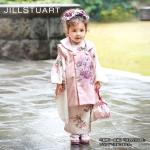 七五三 着物 3歳 女の子 ブランド被布セット JILLSTUART「ピンク ローズブーケ」三歳女児被布セット 子供着物 フルセット 三才のお祝い着