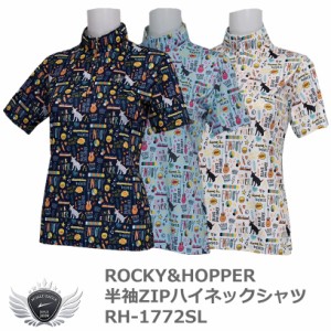 ロッキー＆ホッパー 落書きポップ柄半袖ZIPハイネックシャツ RH-1772SL