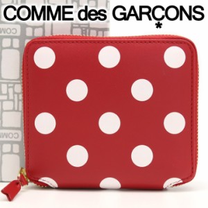 コムデギャルソン 二つ折り財布 COMME des GARCONS コンパクト財布 レディース メンズ レッド 水玉 ドット SA2100PD POLKA DOTS PRINTED 