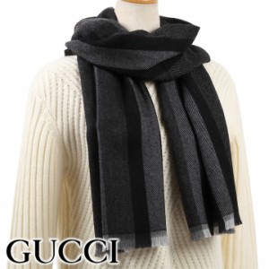 グッチ マフラー GUCCI ウェビングライン マフラー ユニセックス 男女兼用 メンズ レディース ブラック系 387574 4G200 1361   【父の日 